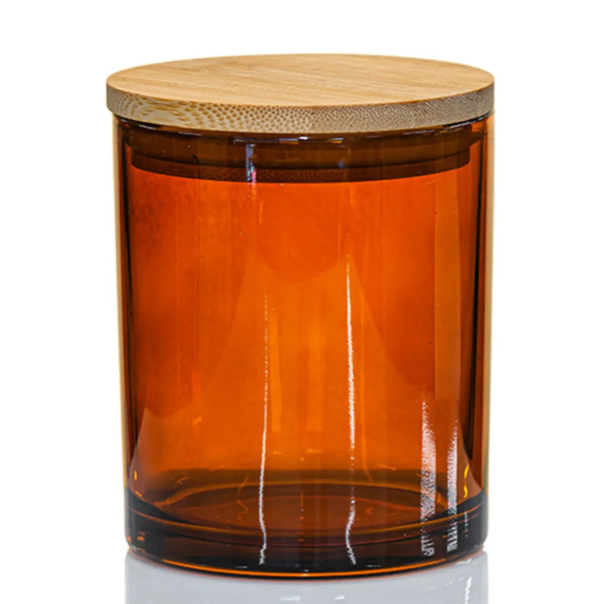 Jar Store Colored Candle Jar - 14.5 Oz With Bamboo Lid | 12 Pack> Candle Jars With Lids | Glass Candle Jars By Size