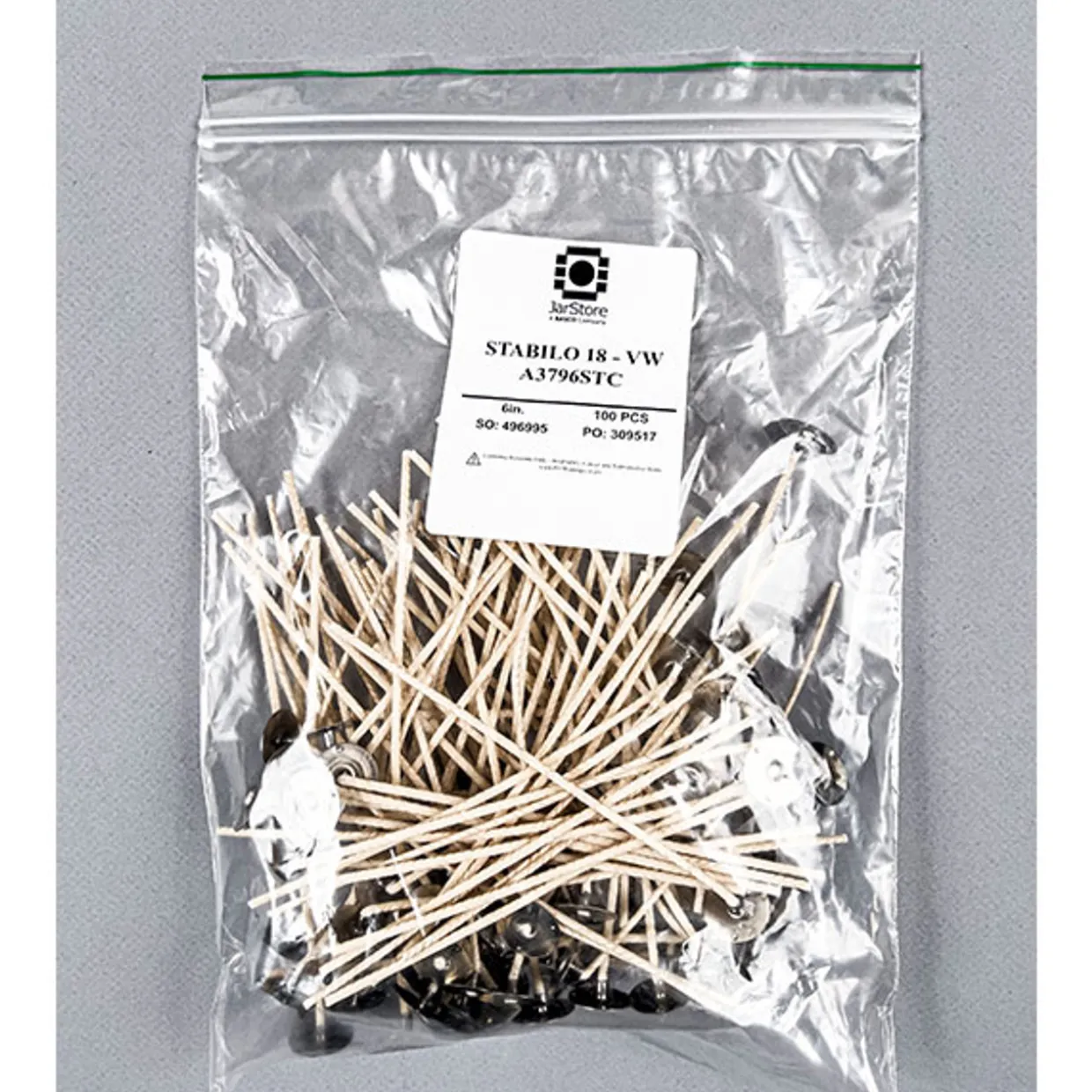 Jar Store CD-18 6" Pre-tabbed Wick | 100 Pack> Candle Wicks