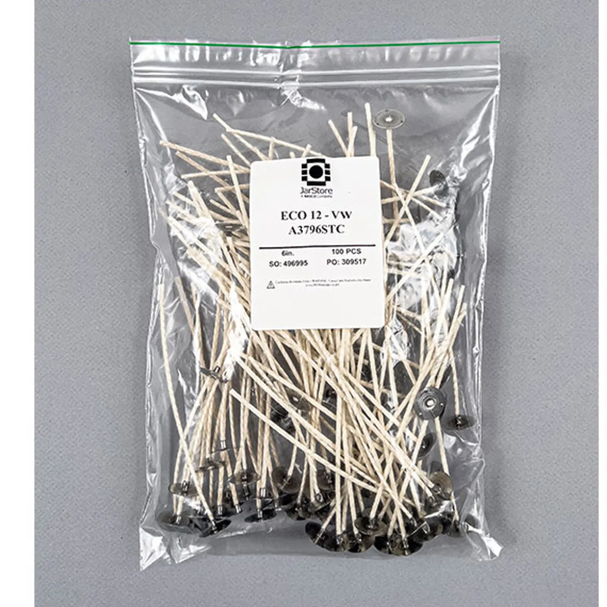 Jar Store ECO-12 6" Pre-tabbed Wick | 100 Pack> Candle Wicks