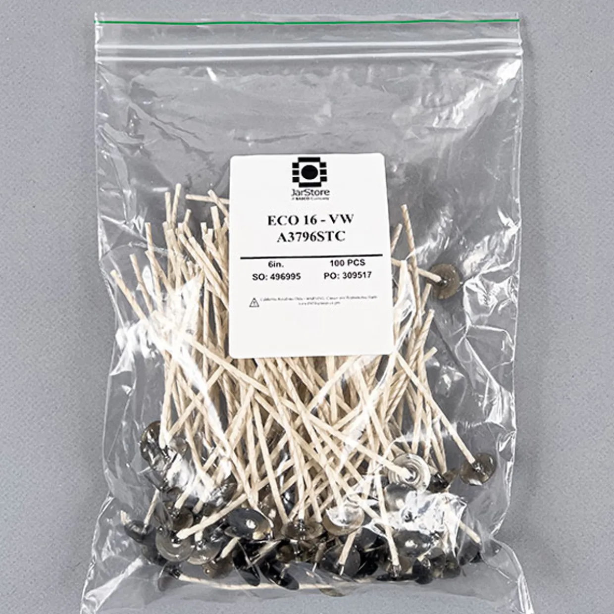 Jar Store ECO-16 6" Pre-tabbed Wick | 100 Pack> Candle Wicks