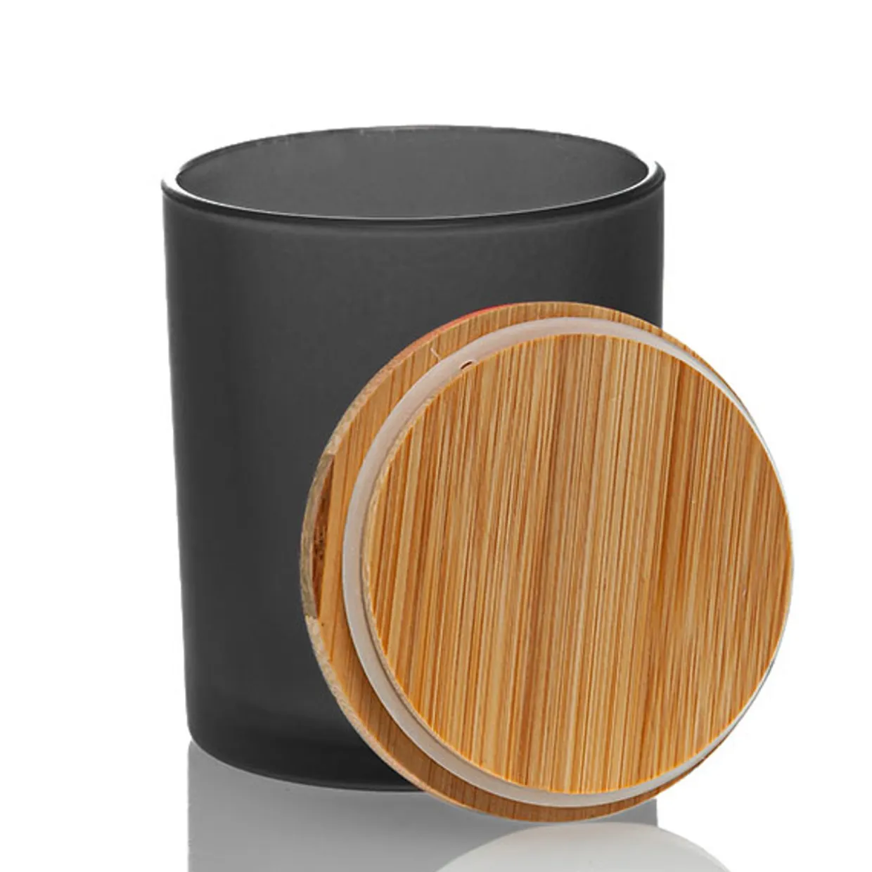 Jar Store Frosted Colored Candle Jar - 14.5 Oz With Bamboo Lid | 12 Pack> Candle Jars With Lids | Colored Glass Candle Jars