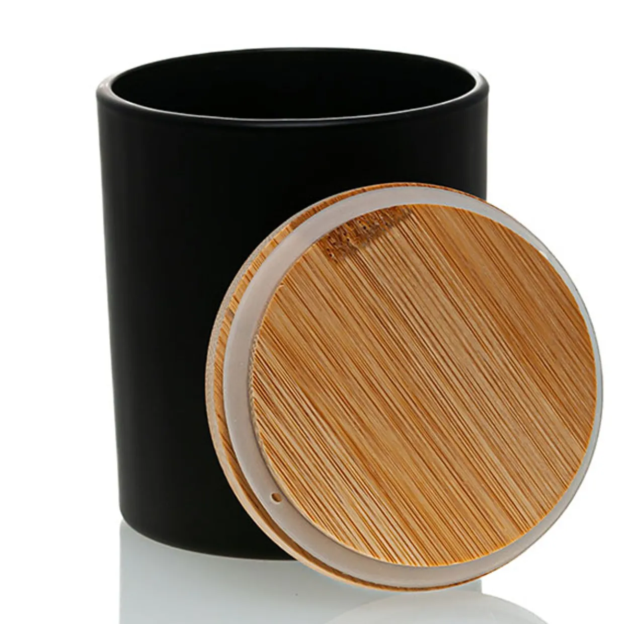 Jar Store Matte Colored Candle Jar - 14.5 Oz With Bamboo Lid | 12 Pack> Candle Jars With Lids | Cylinder Candle Jars
