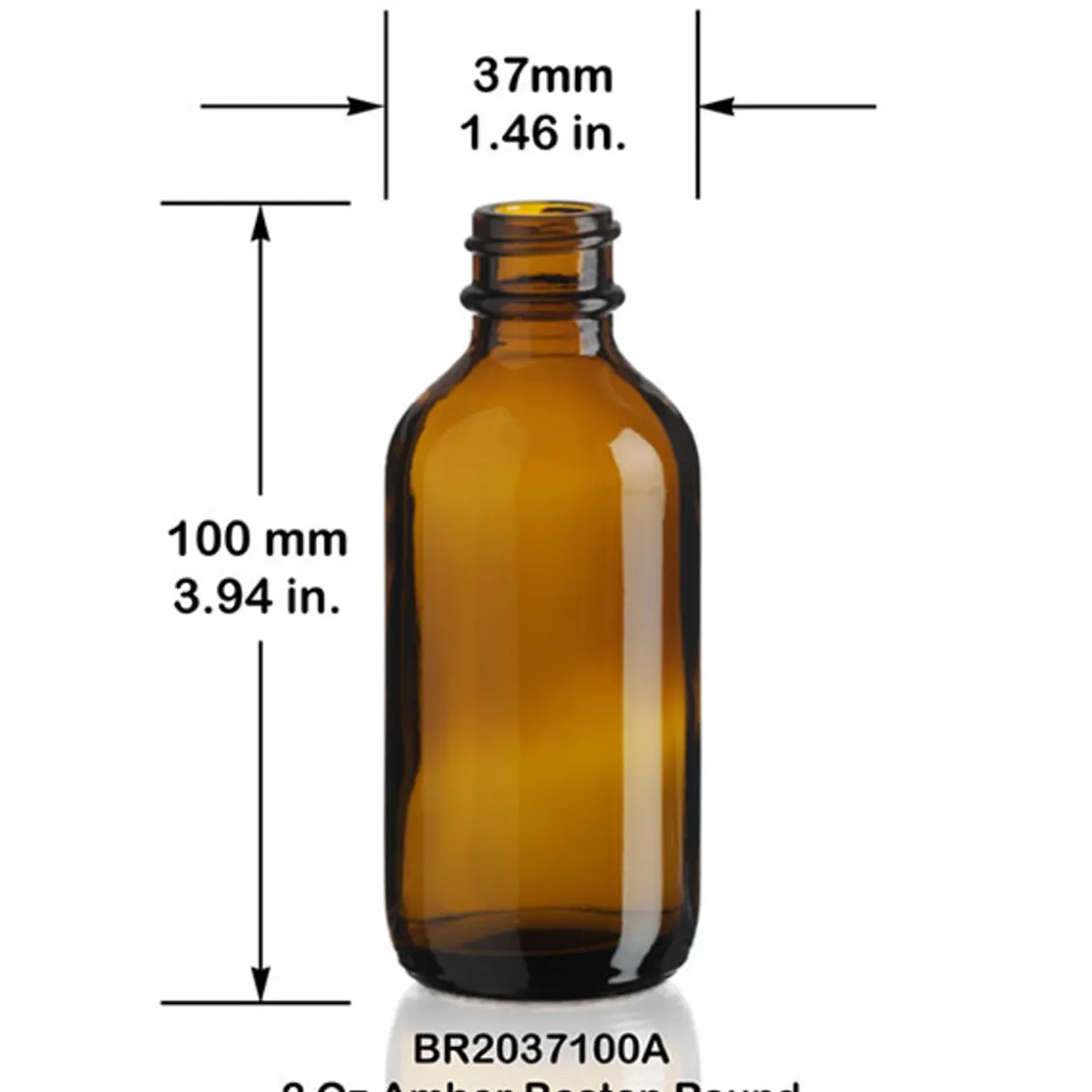 Discount Vials 2 Oz Boston Round Bottle 20-400 | 18 Pack> Glass Bottles | Essential Oil Bottles