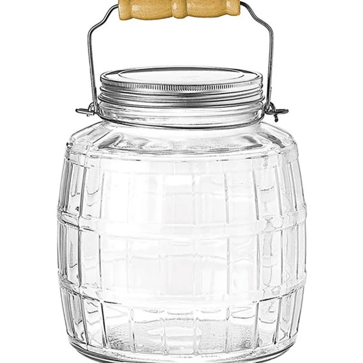 Anchor Hocking 128 Oz. Anchor Barrel Jar With Metal Cover | 2 Pack> Large | Decorative Storage