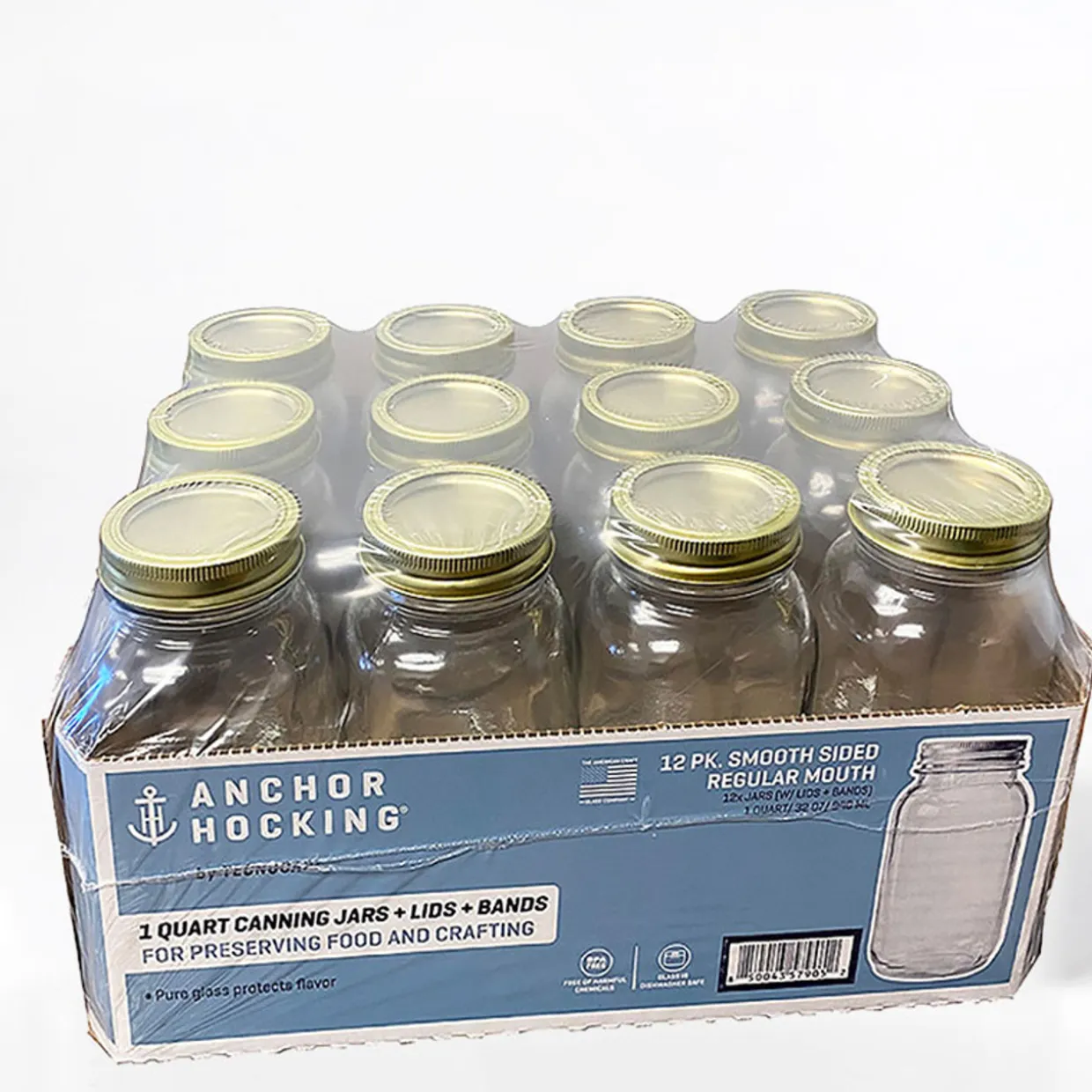 Anchor Hocking 32 Oz Anchor Canning Jar With 2 Piece Lid | 12 Pack> Canning Jar Storage | Mason Jars