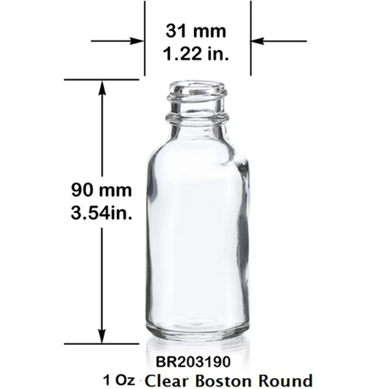 Discount Vials 1 Oz Boston Round Bottle 20-400 | 25 Pack> Glass Bottles | Essential Oil Bottles