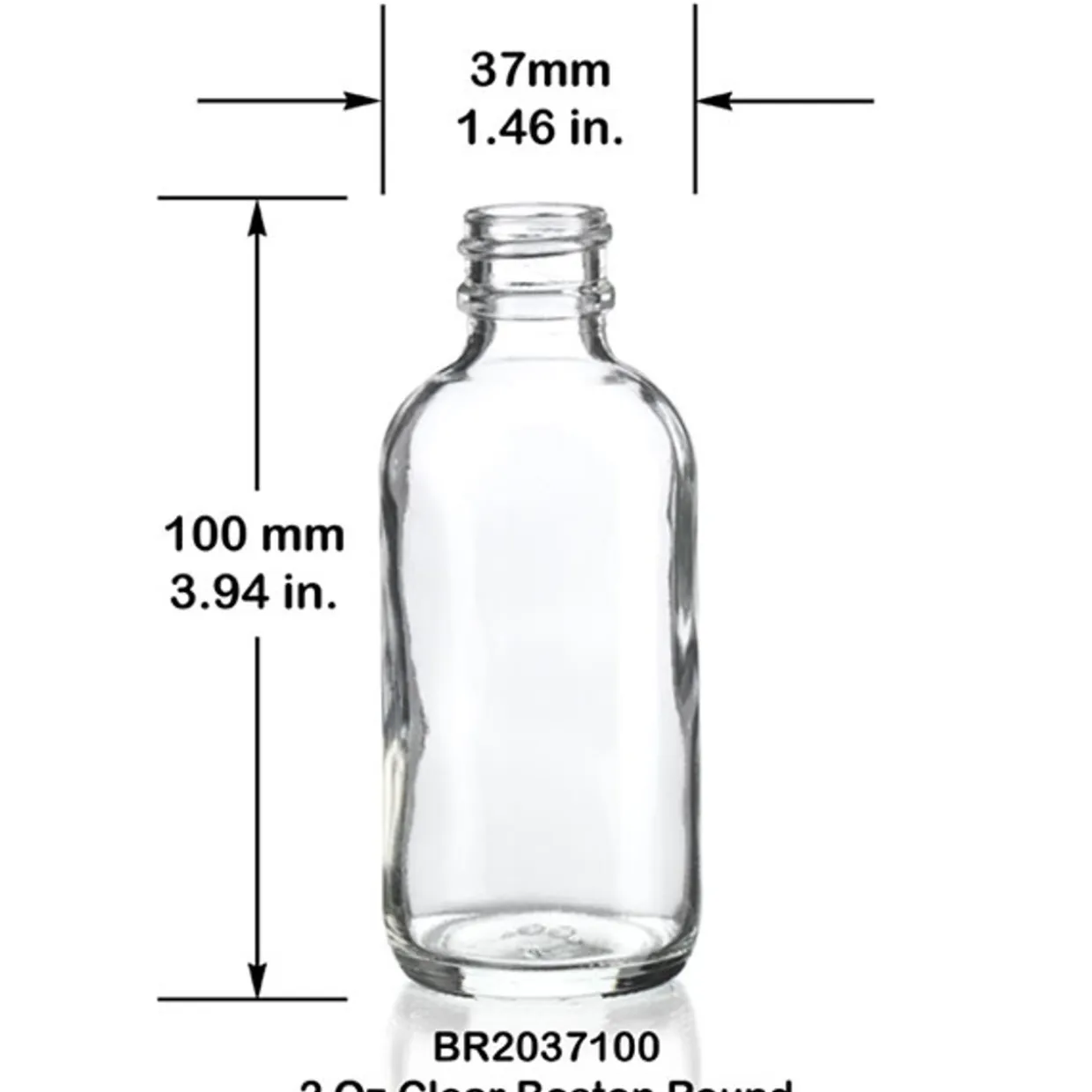 Discount Vials 2 Oz Boston Round Bottle 20-400 | 18 Pack> Glass Bottles | Essential Oil Bottles