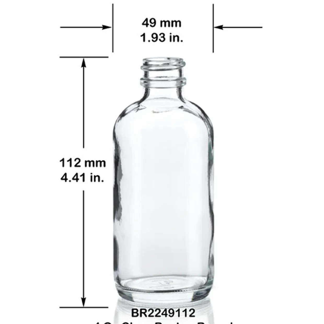 Discount Vials 4 Oz Boston Round Bottle 22-400 | 12 Pack> Glass Bottles | Essential Oil Bottles