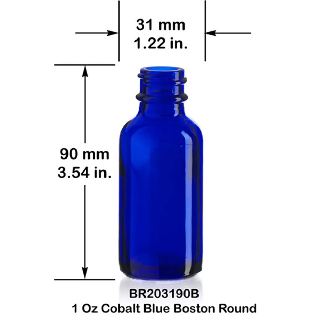 Discount Vials 1 Oz Boston Round Bottle 20-400 | 25 Pack> Glass Bottles | Essential Oil Bottles