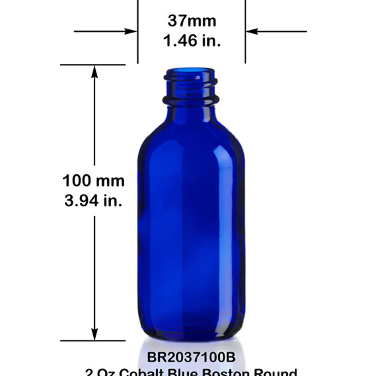 Discount Vials 2 Oz Boston Round Bottle 20-400 | 18 Pack> Glass Bottles | Essential Oil Bottles