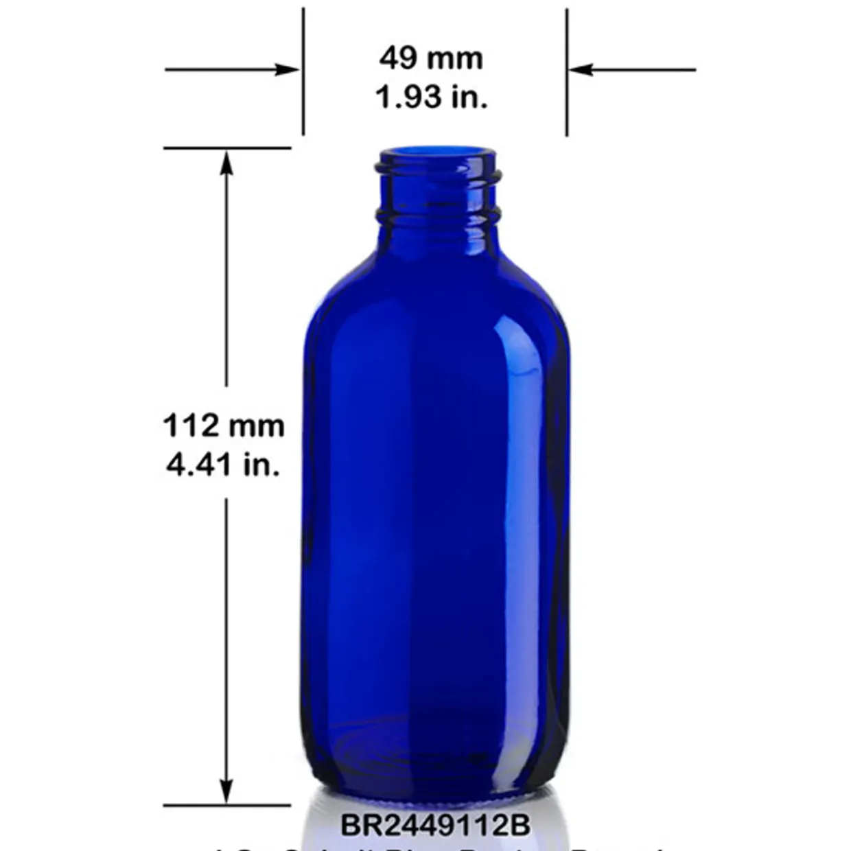 Discount Vials 4 Oz Boston Round Bottle 22-400 | 12 Pack> Glass Bottles | Essential Oil Bottles