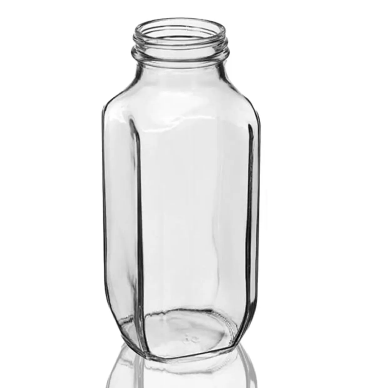 Jar Store 16 Oz. French Square Bottle 48-400 | 12 Pack> Bath Salt Jars And Bottles | Juice Bottles