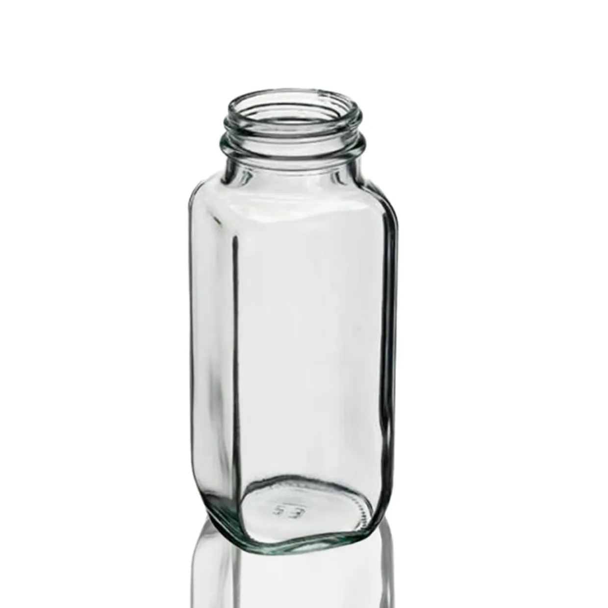 Jar Store 8 Oz. French Square Bottle 43-400 | 12 Pack> Bath Salt Jars And Bottles | Juice Bottles