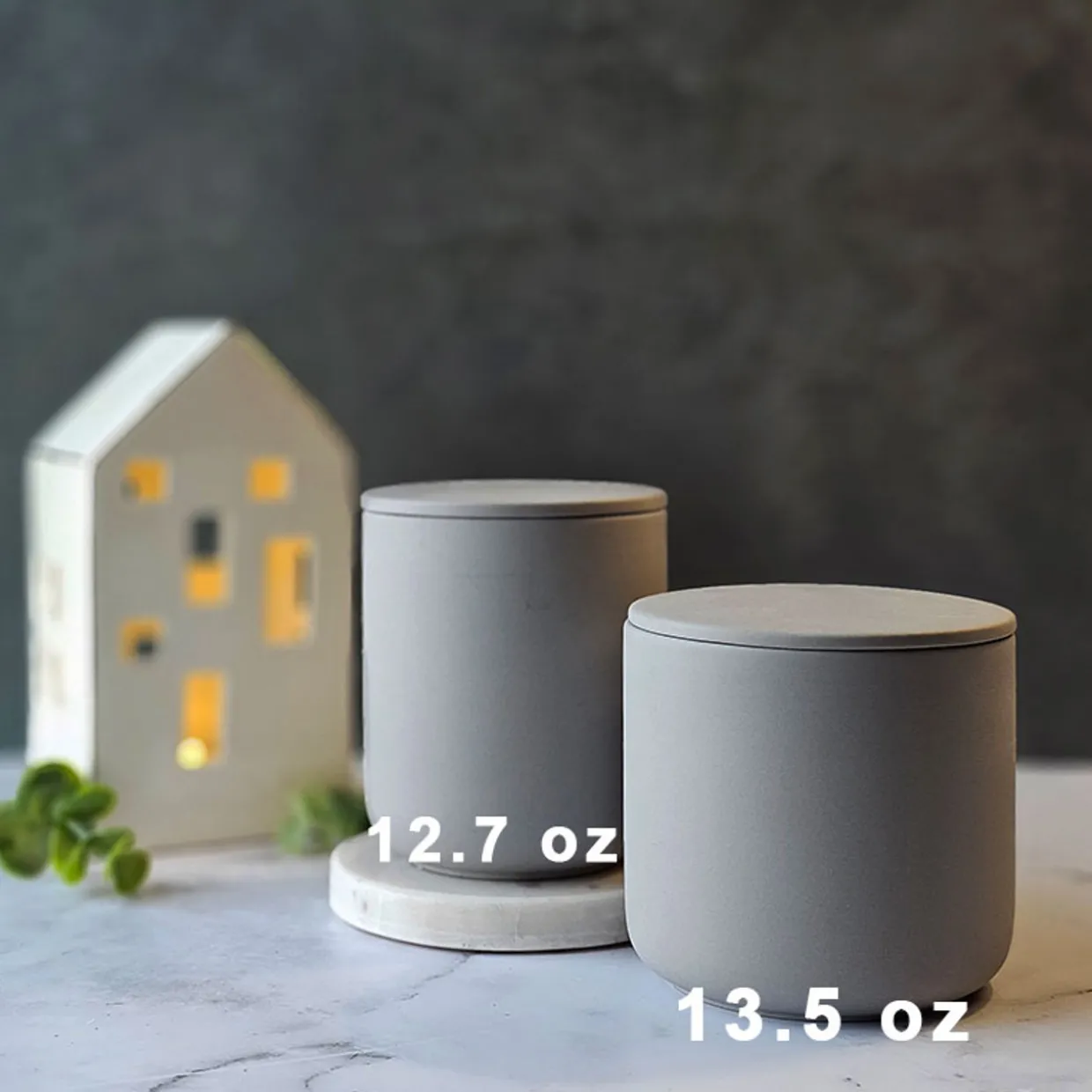Jar Store 12.7 Oz Gray Ceramic Candle Jar With Lid | 16 Pack> Unique Candle Vessels | Candle Jars With Lids