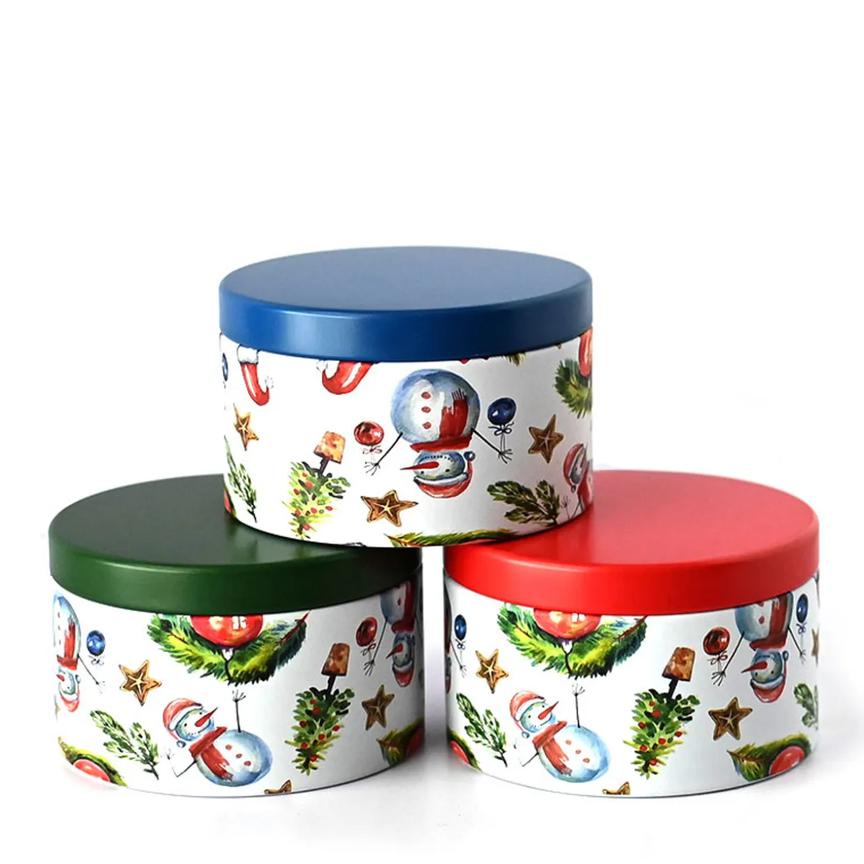 Jar Store 8 Oz Holiday Decorated Candle Tin | 12 Pack> Candle Jars With Lids | Candle Tins By Size