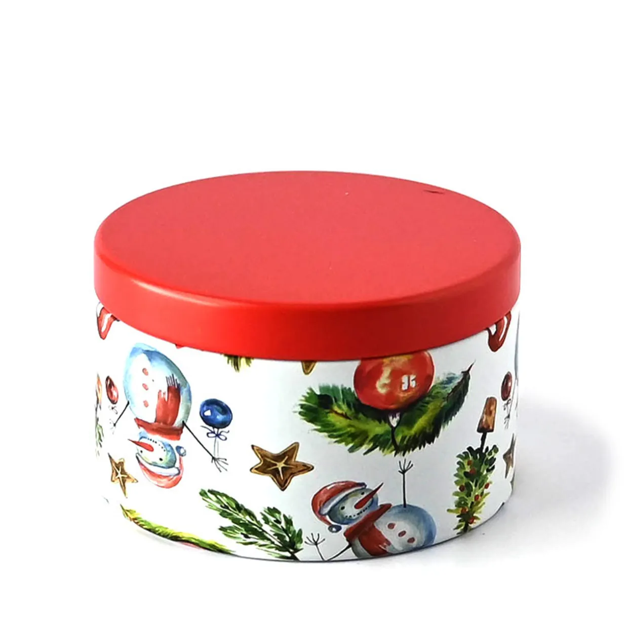 Jar Store 8 Oz Holiday Decorated Candle Tin | 12 Pack> Candle Jars With Lids | Candle Tins By Size
