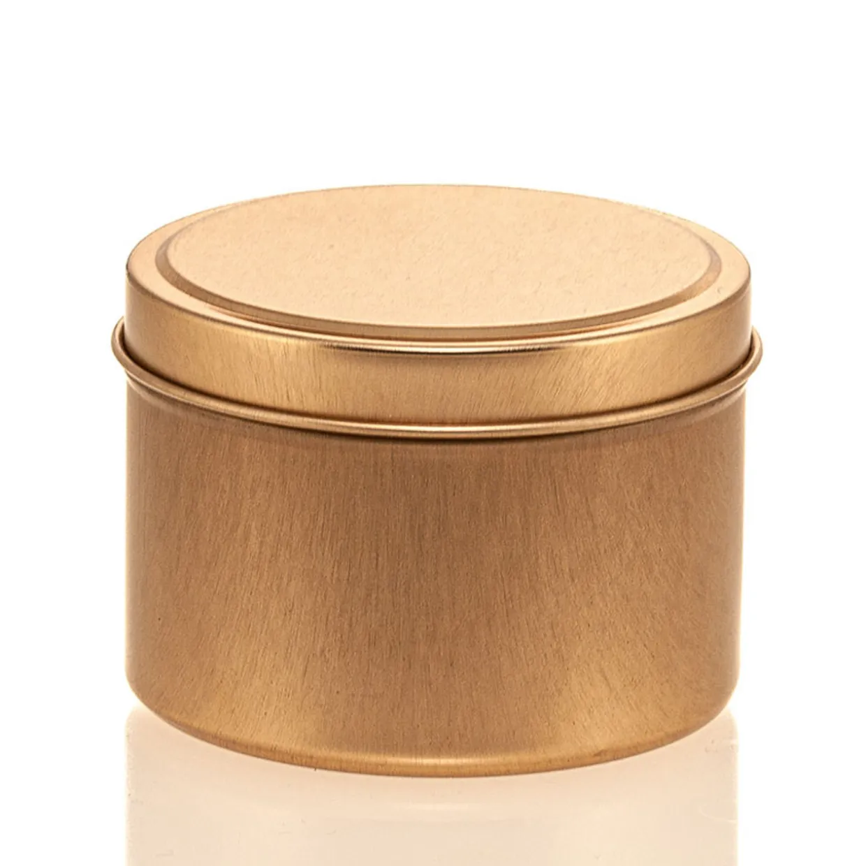 Jar Store 6 Oz Candle Tin With Feet | 12 Pack> Candle Tins By Size | Rose Gold Candle Tins