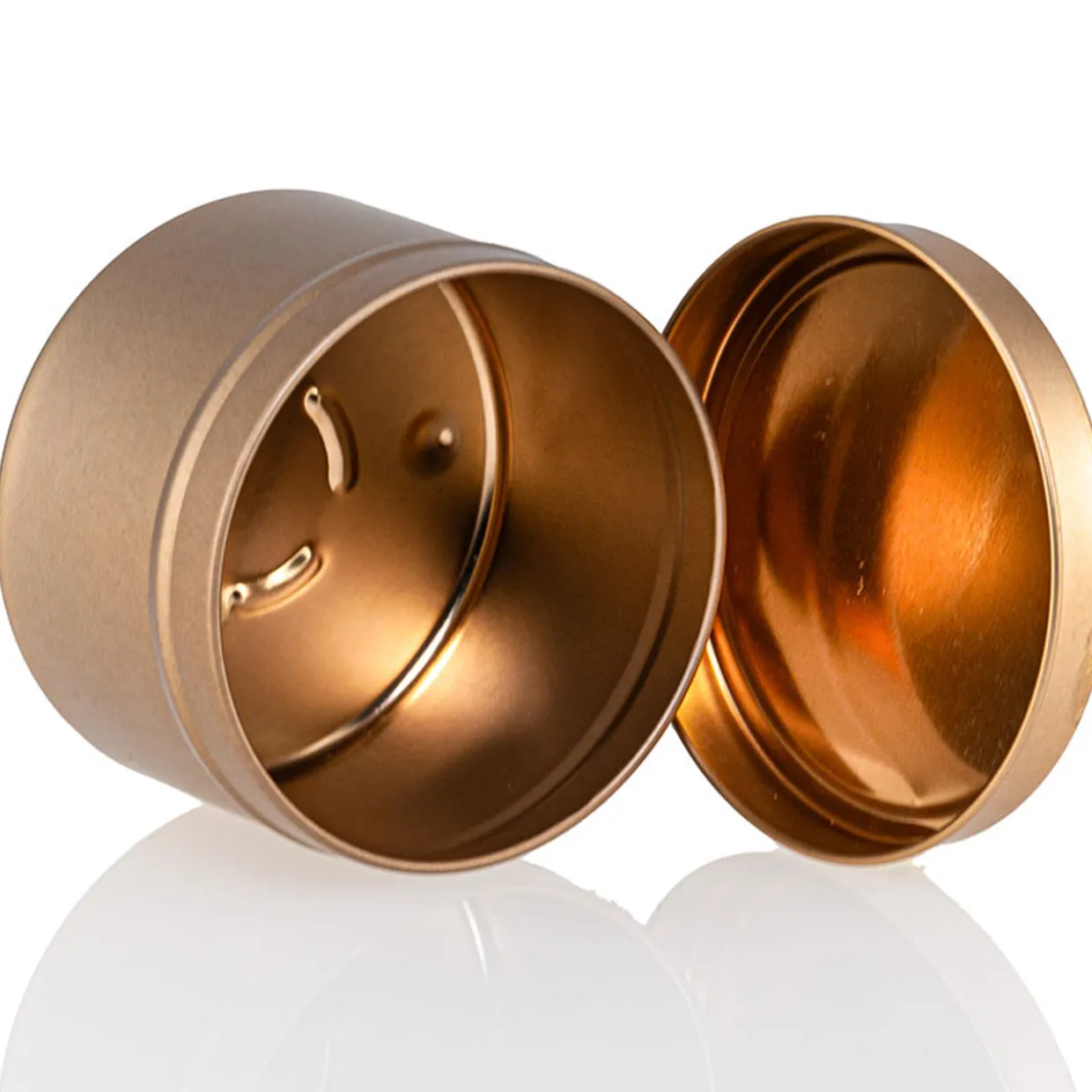 Jar Store 6 Oz Candle Tin With Feet | 12 Pack> Candle Tins By Size | Rose Gold Candle Tins