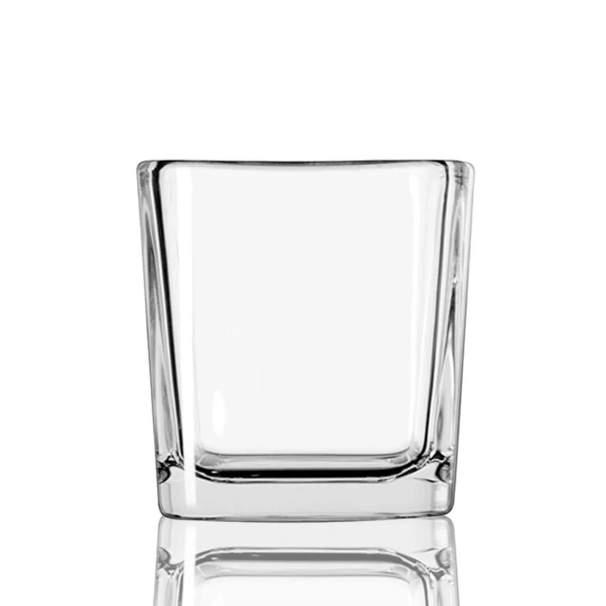 Libbey 7.5 Oz. Cube Votive | 12 Pack> Glass Candle Jars By Size | Square Candle Jars