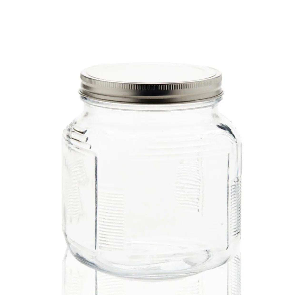 Anchor Hocking 1 Quart Anchor Cracker Jar With Brushed Metal Cover | 4 Pack> Small | Cracker Jars