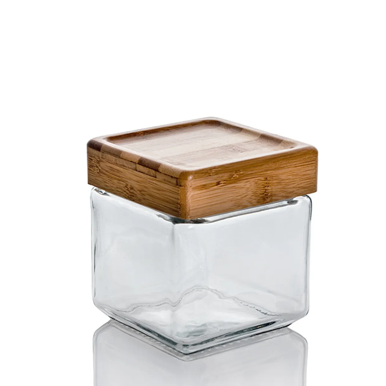 Anchor Hocking 1 Quart Anchor Square Jar With Bamboo Lid> Small | Square Storage Containers