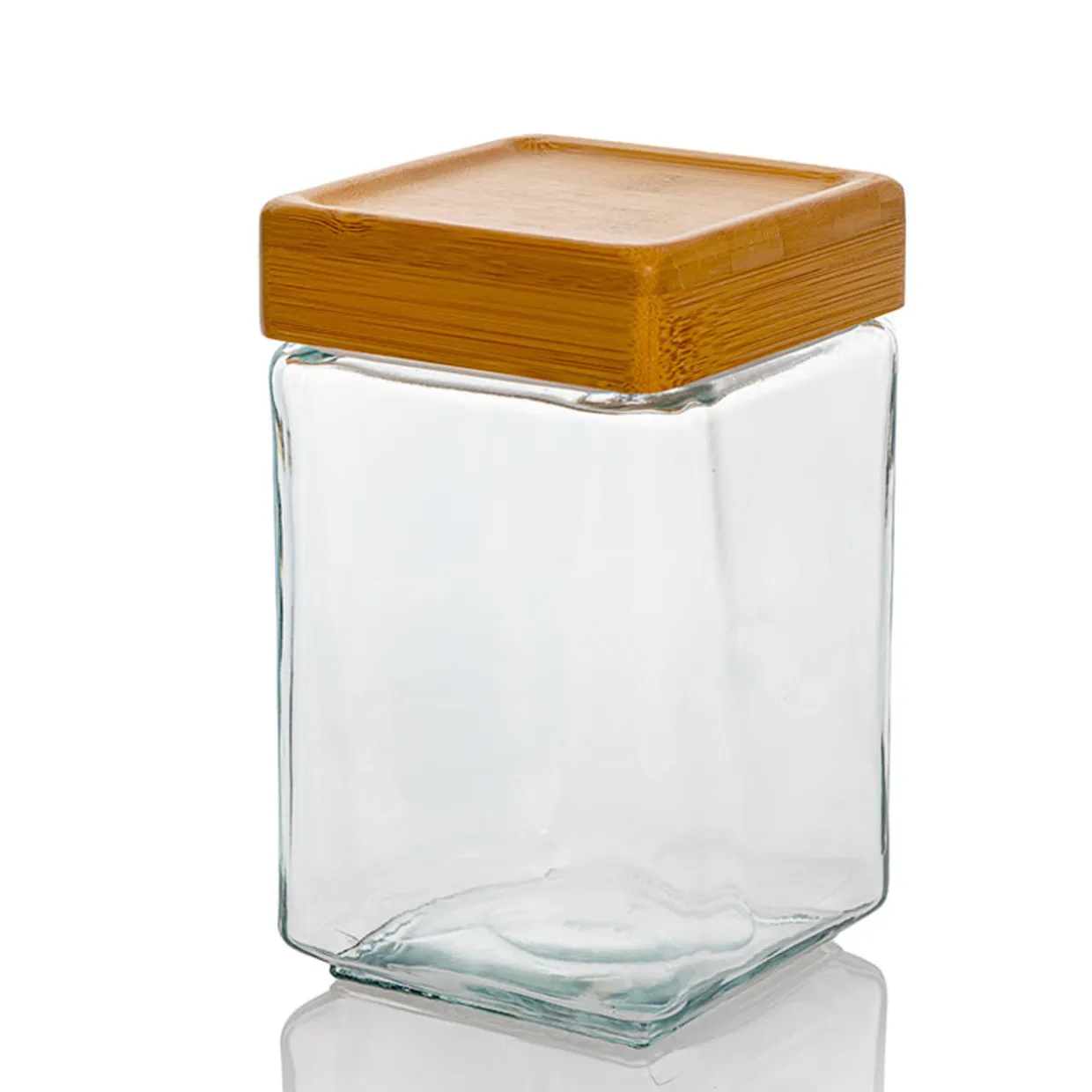 Anchor Hocking 1 1/2 Quart Anchor Square Jar With Bamboo Lid> Small | Square Storage Containers