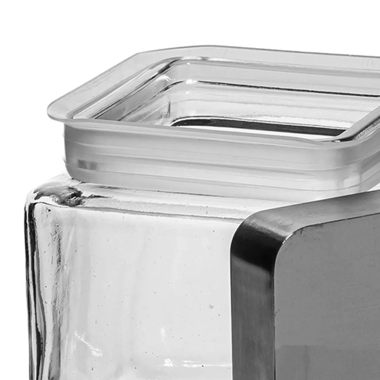 Anchor Hocking 1 Quart Anchor Square Jar With Brushed Metal Cover | 6 Pack> Small | Square Storage Containers