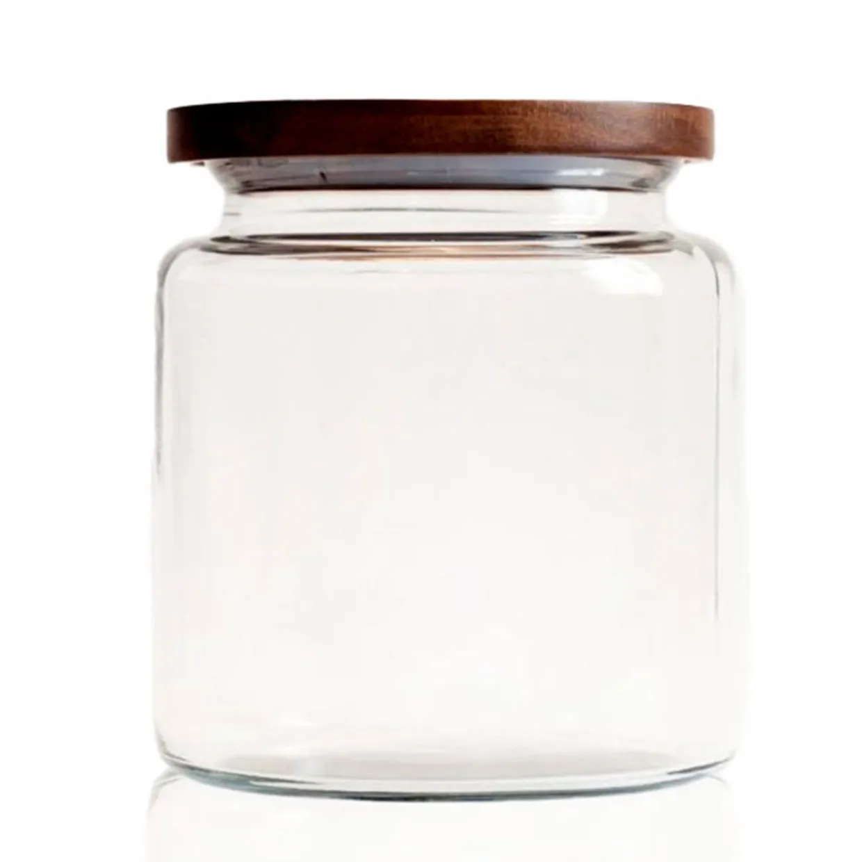 Anchor Hocking 3 Quart Modern Montana Jar With Wooden Acacia Lid | 2 Pack> Medium | Montana Jars