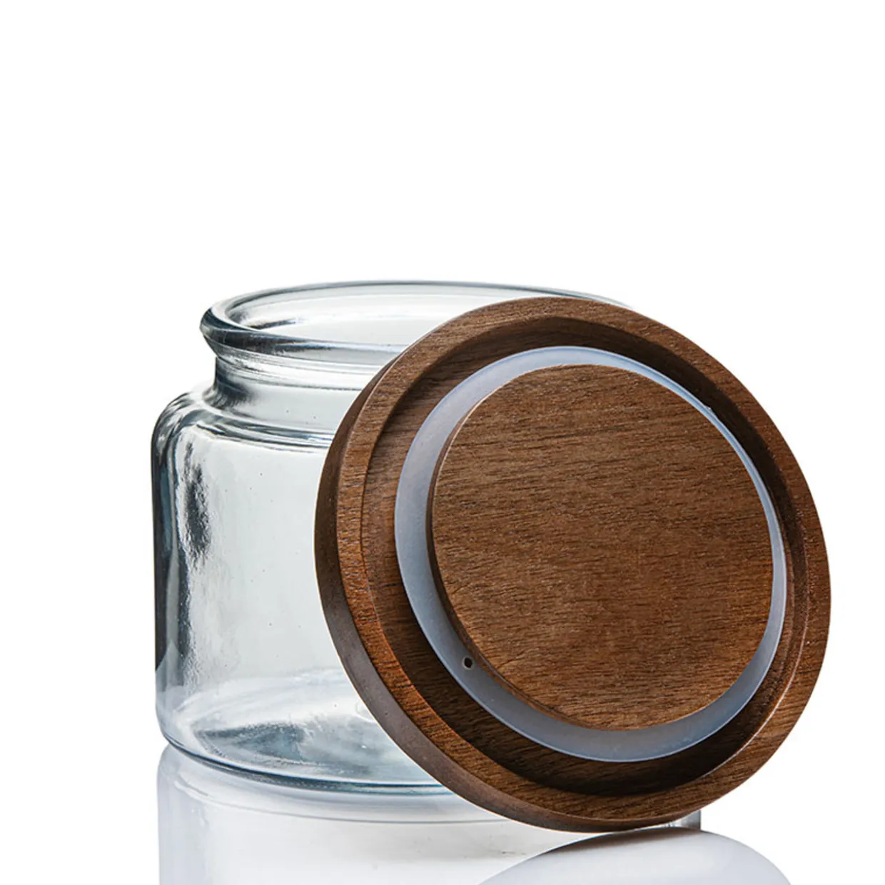 Anchor Hocking 1 1/2 Quart Modern Montana Jar With Wooden Acacia Lid | 4 Pack> Montana Jars