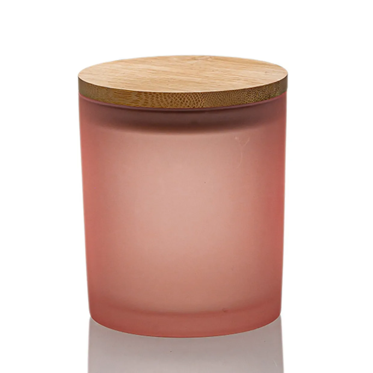Jar Store Colored Candle Jar - 14.5 Oz With Bamboo Lid | 12 Pack> Glass Candle Jars By Size | Cylinder Candle Jars