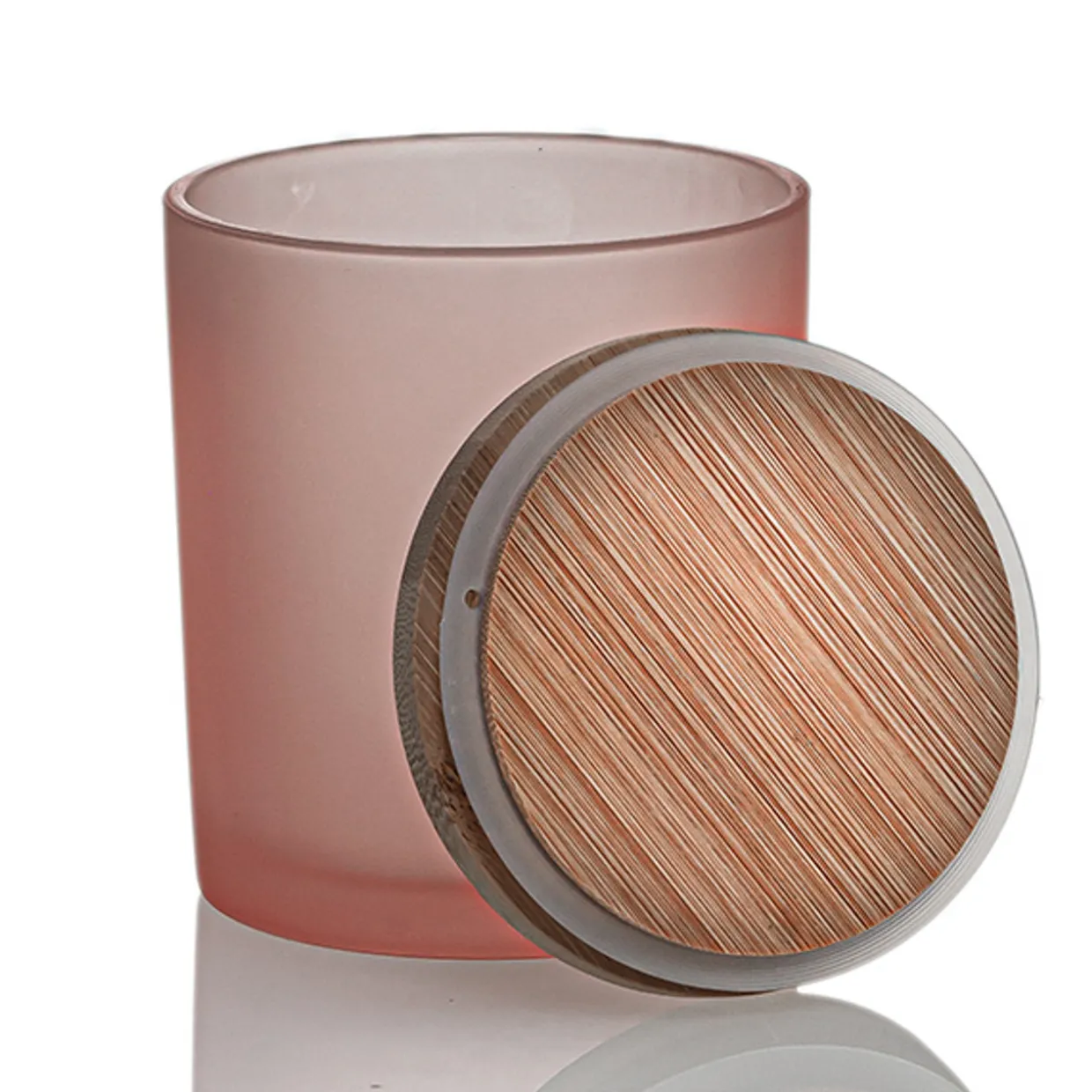 Jar Store Colored Candle Jar - 14.5 Oz With Bamboo Lid | 12 Pack> Glass Candle Jars By Size | Cylinder Candle Jars